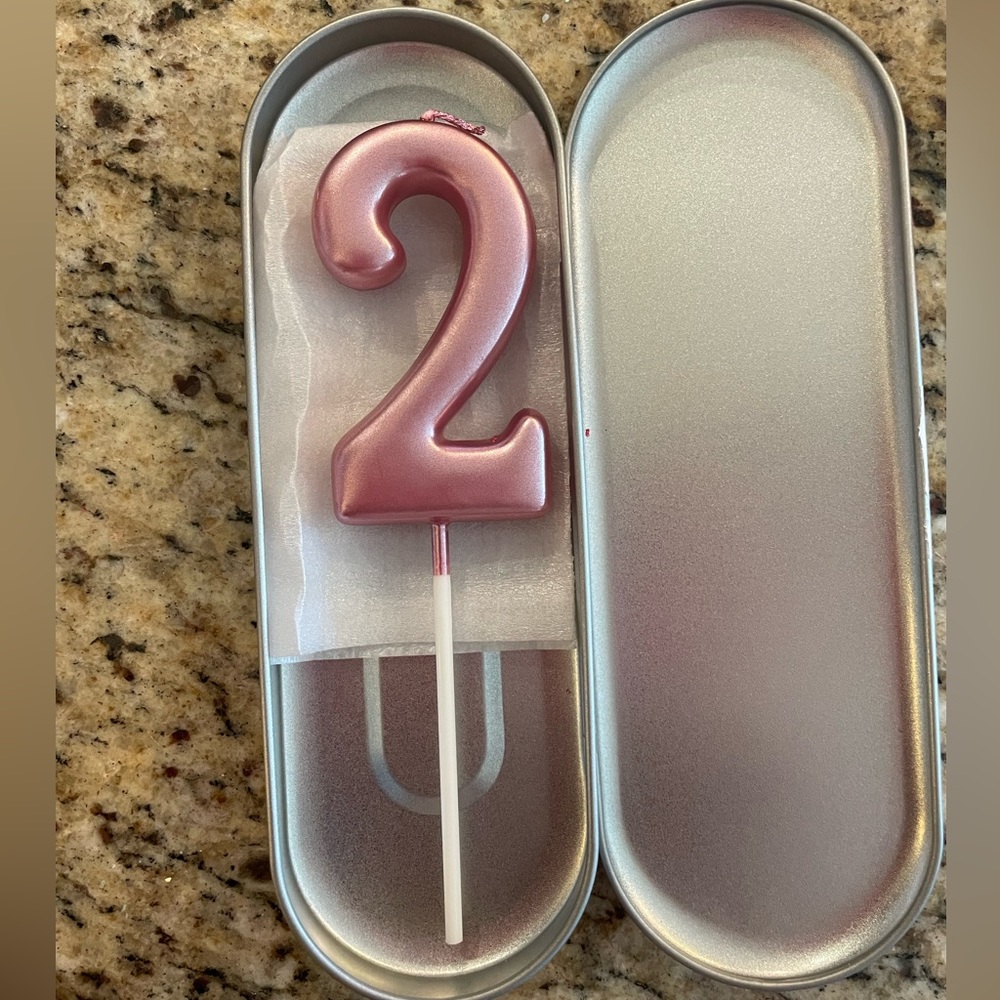 Number 2 birthday Candle - Pink